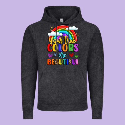 Name Vibrant Positivity Rainbow Art Vintage Hoodie Designed By Lillyallendesigns