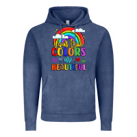 Vintage Denim name vibrant positivity rainbow art Vintage Hoodie - LillyAllenDesigns