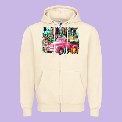 The Hunt Is On Easter Day Zipper Hoodie Designed By Cowgirlartshop