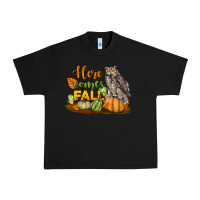 Black Here Comes Fall Owl Urban Heavy Tee - LillyAllenDesigns