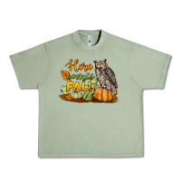 Oil Green Here Comes Fall Owl Urban Heavy Tee - LillyAllenDesigns