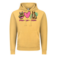 Vintage Mustard peace love horses Vintage Hoodie - RanaPortraitStore