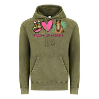 Vintage Olive peace love horses Vintage Hoodie - RanaPortraitStore