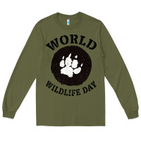 Army Green World Wildlife Day Long Sleeve Tee - Bettercallsaul