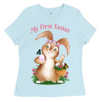 Baby Blue Babies First Easter Girls Ladies Tee - Jasminsmagicworld