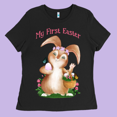 Babies First Easter Girls Ladies Tee Designed By Jasminsmagicworld