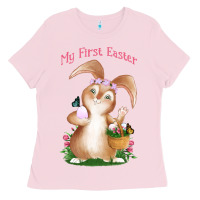 Bubblegum Pink Babies First Easter Girls Ladies Tee - Jasminsmagicworld