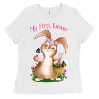 White Babies First Easter Girls Ladies Tee - Jasminsmagicworld