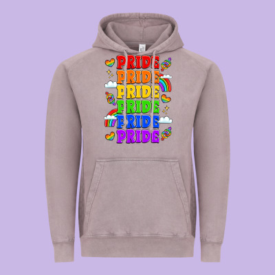 Rainbow Pride Celebration Vintage Hoodie Designed By Lillyallendesigns