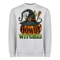 Heather Grey Howdy witches Heavyweight Sweatshirt - NancyCooperArtShop