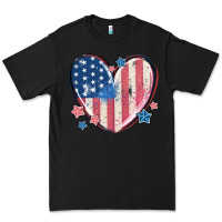 Black usa heart Premium Tee - MaliasSmallBusiness