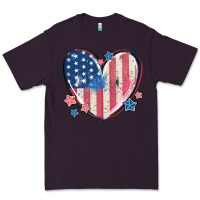 Plum usa heart Premium Tee - MaliasSmallBusiness