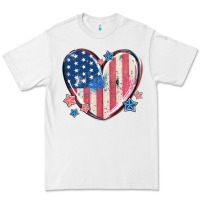 White usa heart Premium Tee - MaliasSmallBusiness