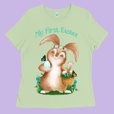 Babies First Easter Boys Ladies Tee Designed By Jasminsmagicworld