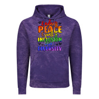 Cloud Purple inspirational words in rainbow colors Vintage Hoodie - LillyAllenDesigns
