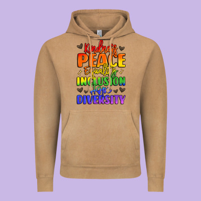 Inspirational Words In Rainbow Colors Vintage Hoodie Designed By Lillyallendesigns