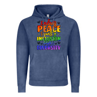 Vintage Denim inspirational words in rainbow colors Vintage Hoodie - LillyAllenDesigns