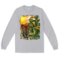 Moon Dust western boots with cactus and desert Long Sleeve Tee - RanaPortraitStore