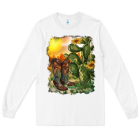 White western boots with cactus and desert Long Sleeve Tee - RanaPortraitStore