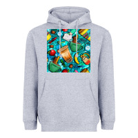 Heather Grey school boy coffe cup with camouflage seamless pattern bbs Heavyweight Hoodie - BundleAndBundleShop