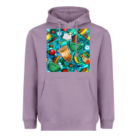 Lavender school boy coffe cup with camouflage seamless pattern bbs Heavyweight Hoodie - BundleAndBundleShop
