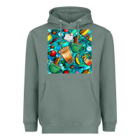 Sage school boy coffe cup with camouflage seamless pattern bbs Heavyweight Hoodie - BundleAndBundleShop