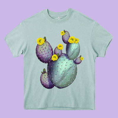 Opunthia Santa Rita Cacti Heavy Core Tee Designed By Lillyallendesigns