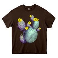 Chocolate Brown Opunthia Santa Rita Cacti Heavy Core Tee - LillyAllenDesigns
