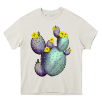 Cream Opunthia Santa Rita Cacti Heavy Core Tee - LillyAllenDesigns