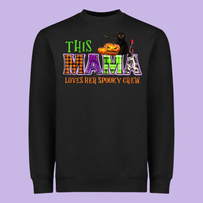 This Mama Loves Her Spooky Crew Heavyweight Sweatshirt Designed By Nancycooperartshop