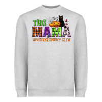 Heather Grey This mama loves her spooky crew Heavyweight Sweatshirt - NancyCooperArtShop
