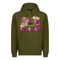 Army Green cupid's favorite teacher Premium Hoodie - OliviaCreatesArt