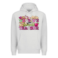 Dove Grey cupid's favorite teacher Premium Hoodie - OliviaCreatesArt