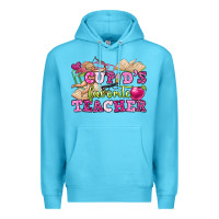 Ocean Blue cupid's favorite teacher Premium Hoodie - OliviaCreatesArt