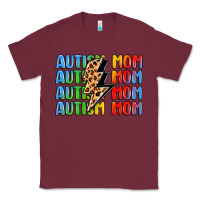 Burgundy autism mom lightning bolt Classic Tee - LillyAllenDesigns