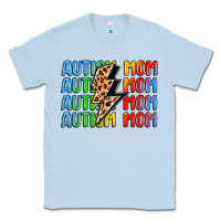 Dusty Blue autism mom lightning bolt Classic Tee - LillyAllenDesigns