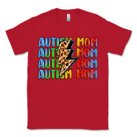 Red autism mom lightning bolt Classic Tee - LillyAllenDesigns