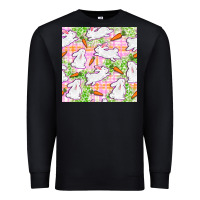 Black Easter Bunnies With Carrots Seamless Pattern Premium Sweatshirt - BundleAndBundleShop