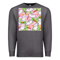 Charcoal Heather Easter Bunnies With Carrots Seamless Pattern Premium Sweatshirt - BundleAndBundleShop