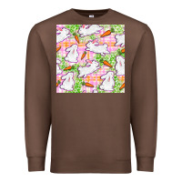 Chestnut Easter Bunnies With Carrots Seamless Pattern Premium Sweatshirt - BundleAndBundleShop