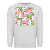 Dove Grey Easter Bunnies With Carrots Seamless Pattern Premium Sweatshirt - BundleAndBundleShop