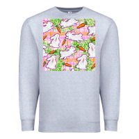Heather Grey Easter Bunnies With Carrots Seamless Pattern Premium Sweatshirt - BundleAndBundleShop