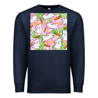 Navy Easter Bunnies With Carrots Seamless Pattern Premium Sweatshirt - BundleAndBundleShop