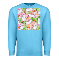 Ocean Blue Easter Bunnies With Carrots Seamless Pattern Premium Sweatshirt - BundleAndBundleShop