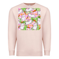 Pale Pink Easter Bunnies With Carrots Seamless Pattern Premium Sweatshirt - BundleAndBundleShop