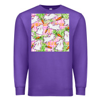 Purple Easter Bunnies With Carrots Seamless Pattern Premium Sweatshirt - BundleAndBundleShop