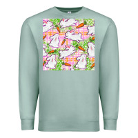 Seafoam Easter Bunnies With Carrots Seamless Pattern Premium Sweatshirt - BundleAndBundleShop