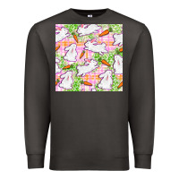 Smoke Easter Bunnies With Carrots Seamless Pattern Premium Sweatshirt - BundleAndBundleShop