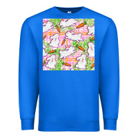 True Royal Easter Bunnies With Carrots Seamless Pattern Premium Sweatshirt - BundleAndBundleShop