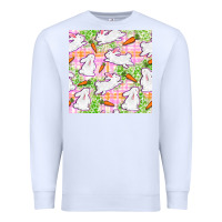 White Easter Bunnies With Carrots Seamless Pattern Premium Sweatshirt - BundleAndBundleShop